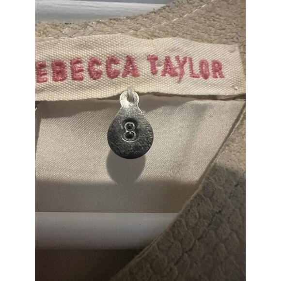 NWT Rebecca Taylor Size 8 100% Pig Leather Python Print Dress Cream Party - Picture 4 of 16